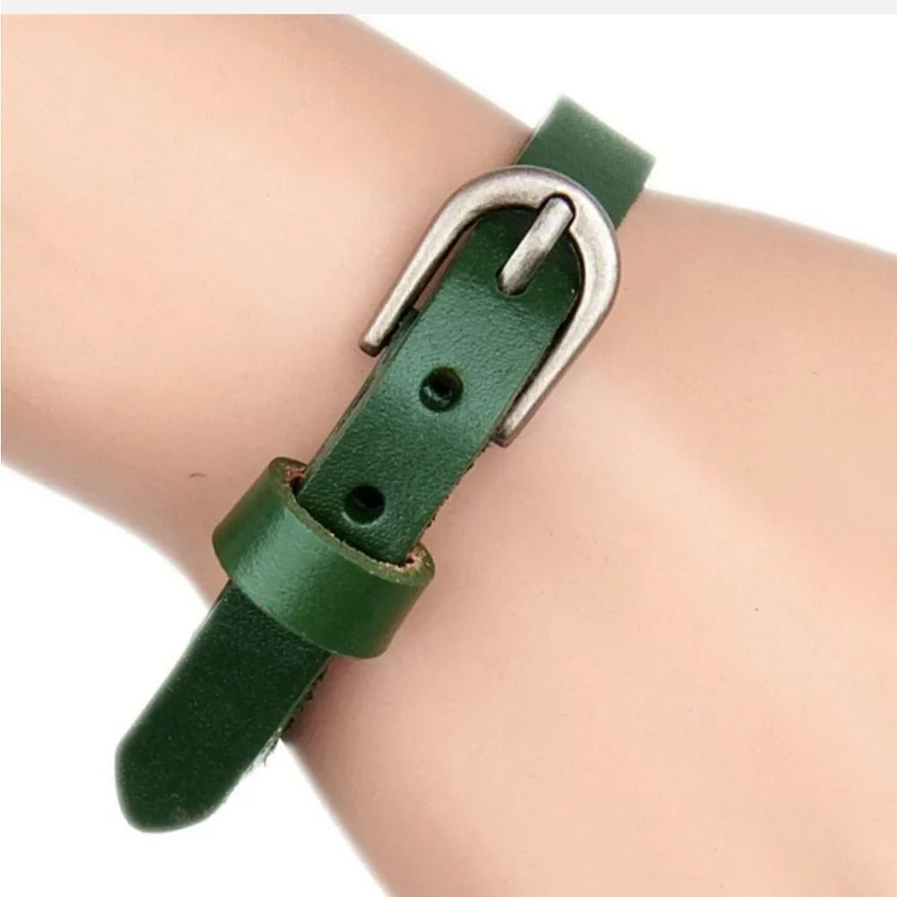Women Wrist Strap Buckle Leather Bracelet Friendship Bracelet Punk Bangle US